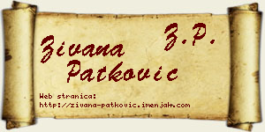 Živana Patković vizit kartica